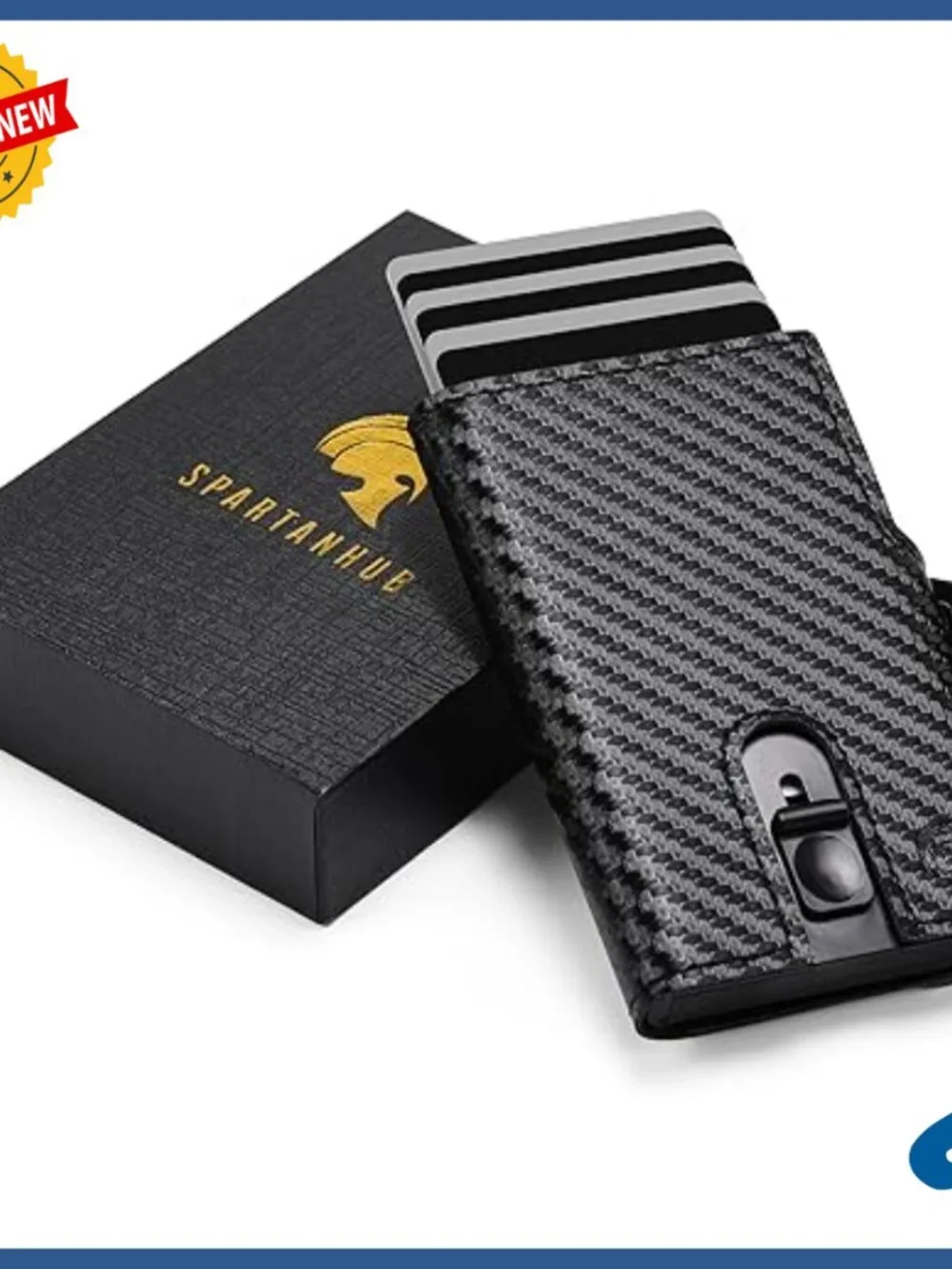 Slim RFID Wallet with Coin Pocket, Holds 8 Cards, Faux Leather